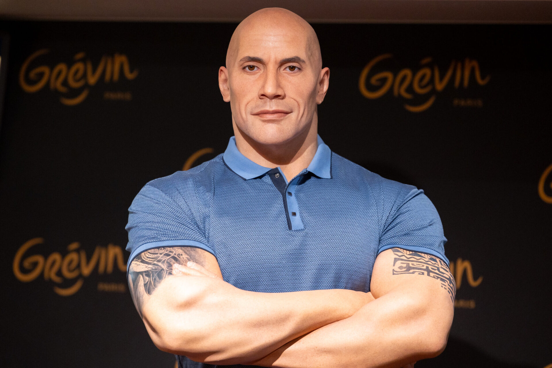 Dwayne Johnson wax figure is unveiled at Musee Grevin, the Rock