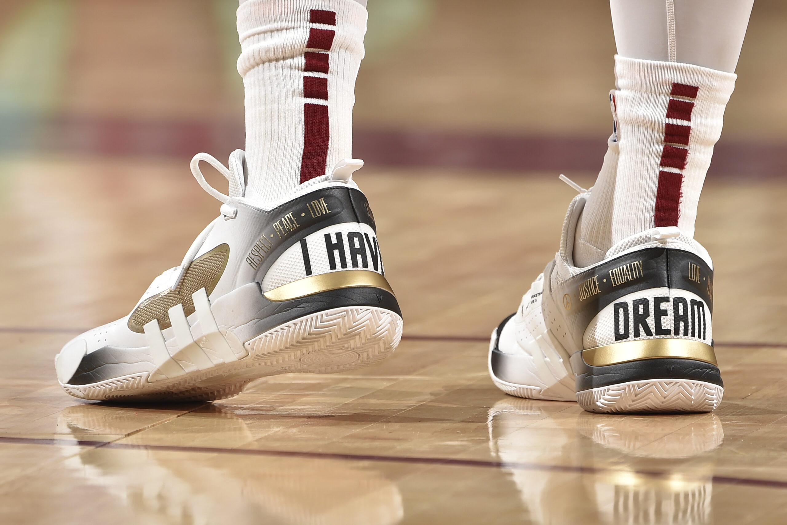Cleveland Cavaliers' Donovan Mitchell Displays MLK Tribute Sneakers -