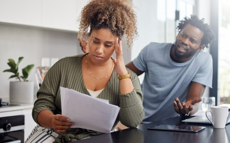 Black Americans, couple, finances, money