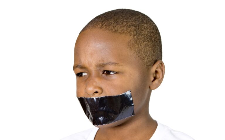 Tape on mouth, Elementary School